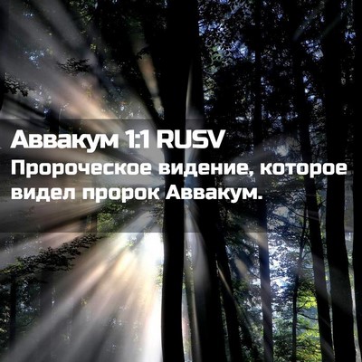 Picture 02 - Аввакум 1:1 RUSV - Пророческое видение, - Bible Verse Picture