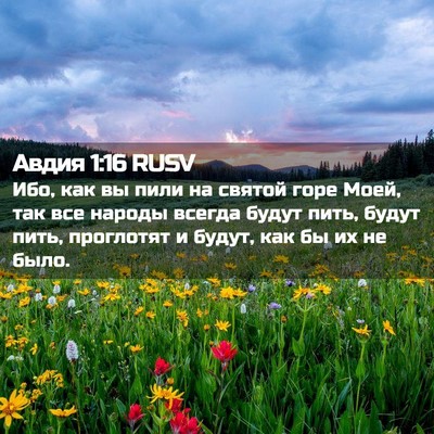 Picture 02 - Авдия 1:16 RUSV - Ибо, как вы пили на святой - Bible Verse Picture