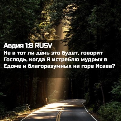 Picture 02 - Авдия 1:8 RUSV - Не в тот ли день это будет, - Bible Verse Picture