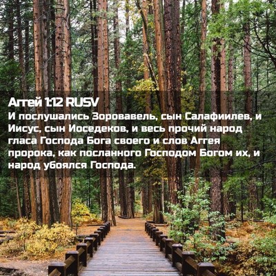Picture 02 - Аггей 1:12 RUSV - И послушались Зоровавель, - Bible Verse Picture