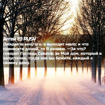 Picture 02 - Аггей 1:9 RUSV - Ожидаете многого, а - Bible Verse Picture