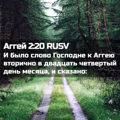 Picture 02 - Аггей 2:20 RUSV - И было слово Господне к - Bible Verse Picture