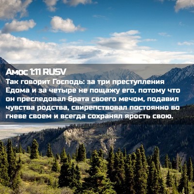 Picture 02 - Амос 1:11 RUSV - Так говорит Господь: за три - Bible Verse Picture