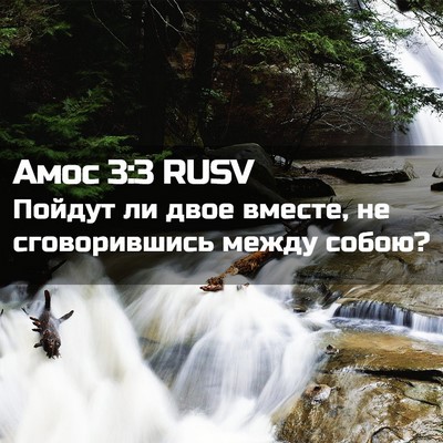 Picture 02 - Амос 3:3 RUSV - Пойдут ли двое вместе, не - Bible Verse Picture