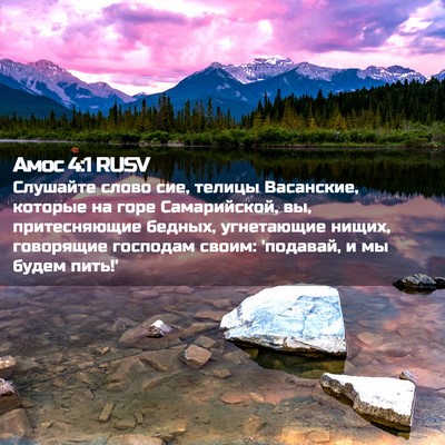 Picture 02 - Амос 4:1 RUSV - Слушайте слово сие, телицы - Bible Verse Picture