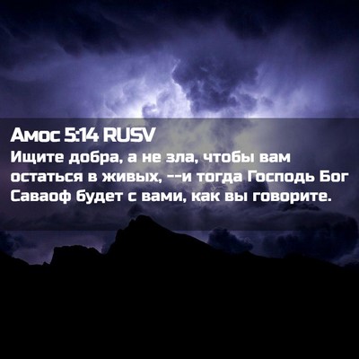 Picture 02 - Амос 5:14 RUSV - Ищите добра, а не зла, чтобы - Bible Verse Picture
