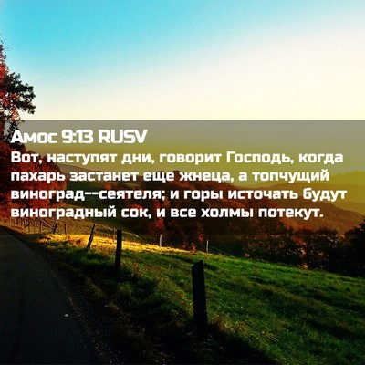 Picture 02 - Амос 9:13 RUSV - Вот, наступят дни, говорит - Bible Verse Picture