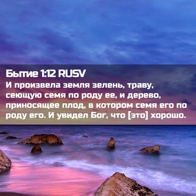 Picture 02 - Бытие 1:12 RUSV - И произвела земля зелень, - Bible Verse Picture