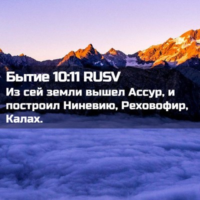 Picture 02 - Бытие 10:11 RUSV - Из сей земли вышел Ассур, и - Bible Verse Picture