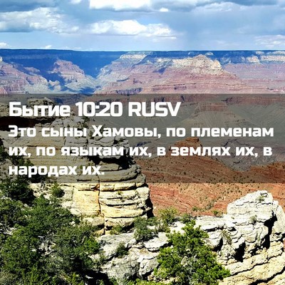 Picture 02 - Бытие 10:20 RUSV - Это сыны Хамовы, по - Bible Verse Picture