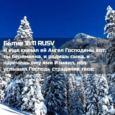 Picture 02 - Бытие 16:11 RUSV - И еще сказал ей Ангел - Bible Verse Picture