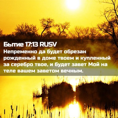 Picture 02 - Бытие 17:13 RUSV - Непременно да будет - Bible Verse Picture