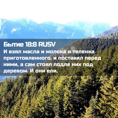 Picture 02 - Бытие 18:8 RUSV - И взял масла и молока и - Bible Verse Picture