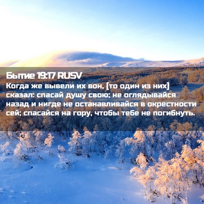 Picture 02 - Бытие 19:17 RUSV - Когда же вывели их вон, [то - Bible Verse Picture