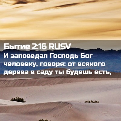 Picture 02 - Бытие 2:16 RUSV - И заповедал Господь Бог - Bible Verse Picture