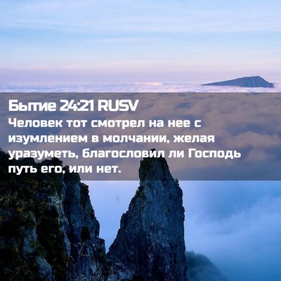 Picture 02 - Бытие 24:21 RUSV - Человек тот смотрел на нее - Bible Verse Picture