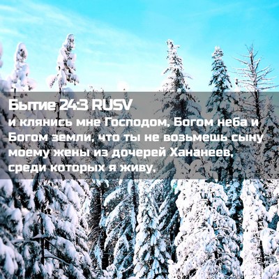 Picture 02 - Бытие 24:3 RUSV - и клянись мне Господом, - Bible Verse Picture