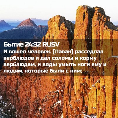 Picture 02 - Бытие 24:32 RUSV - И вошел человек. [Лаван] - Bible Verse Picture