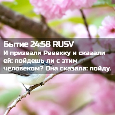Picture 02 - Бытие 24:58 RUSV - И призвали Ревекку и - Bible Verse Picture