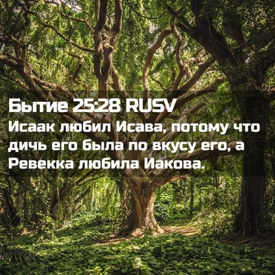 Picture 02 - Бытие 25:28 RUSV - Исаак любил Исава, потому - Bible Verse Picture
