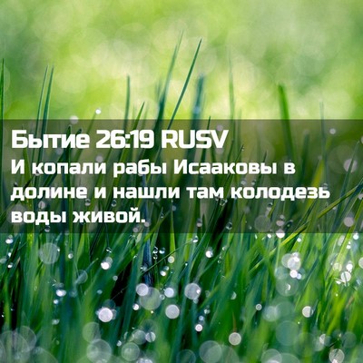 Picture 02 - Бытие 26:19 RUSV - И копали рабы Исааковы в - Bible Verse Picture
