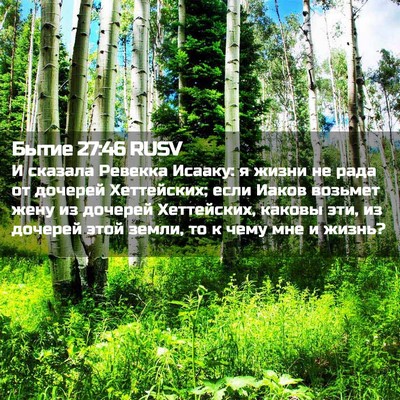 Picture 02 - Бытие 27:46 RUSV - И сказала Ревекка Исааку: я - Bible Verse Picture