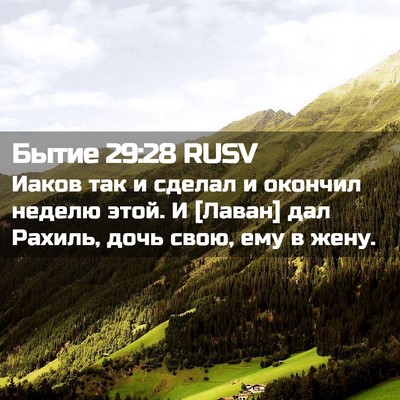 Picture 02 - Бытие 29:28 RUSV - Иаков так и сделал и - Bible Verse Picture