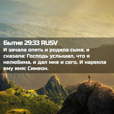 Picture 02 - Бытие 29:33 RUSV - И зачала опять и родила - Bible Verse Picture