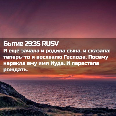 Picture 02 - Бытие 29:35 RUSV - И еще зачала и родила сына, - Bible Verse Picture