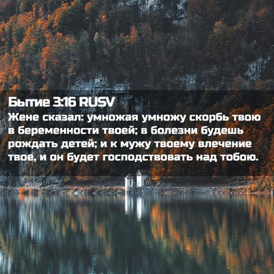 Picture 02 - Бытие 3:16 RUSV - Жене сказал: умножая - Bible Verse Picture