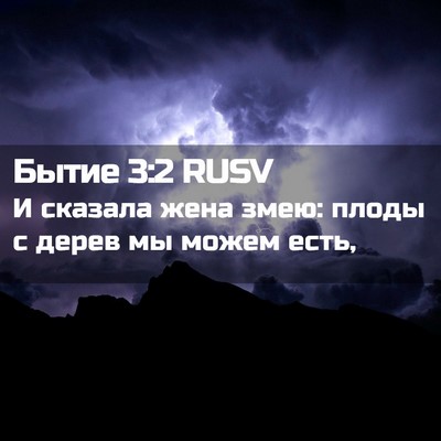 Picture 02 - Бытие 3:2 RUSV - И сказала жена змею: плоды - Bible Verse Picture