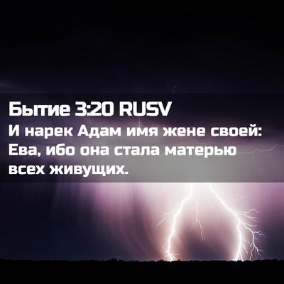 Picture 02 - Бытие 3:20 RUSV - И нарек Адам имя жене - Bible Verse Picture