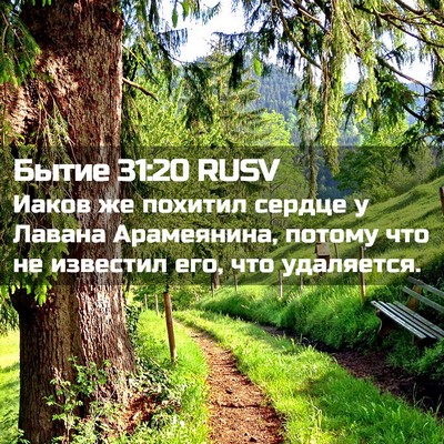Picture 02 - Бытие 31:20 RUSV - Иаков же похитил сердце у - Bible Verse Picture