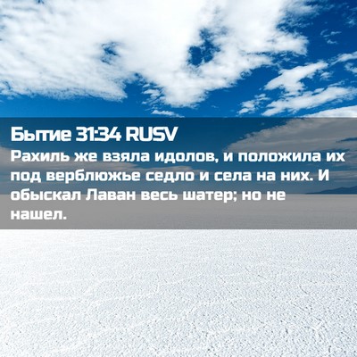 Picture 02 - Бытие 31:34 RUSV - Рахиль же взяла идолов, и - Bible Verse Picture