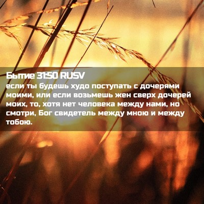 Picture 02 - Бытие 31:50 RUSV - если ты будешь худо - Bible Verse Picture