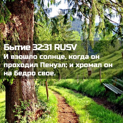 Picture 02 - Бытие 32:31 RUSV - И взошло солнце, когда он - Bible Verse Picture