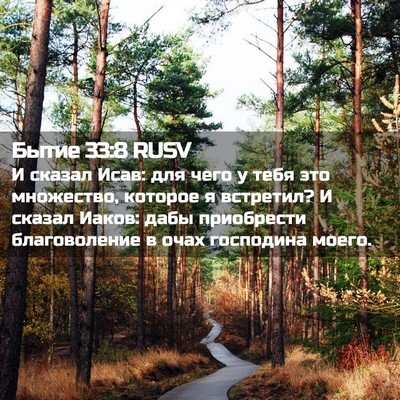 Picture 02 - Бытие 33:8 RUSV - И сказал Исав: для чего у - Bible Verse Picture