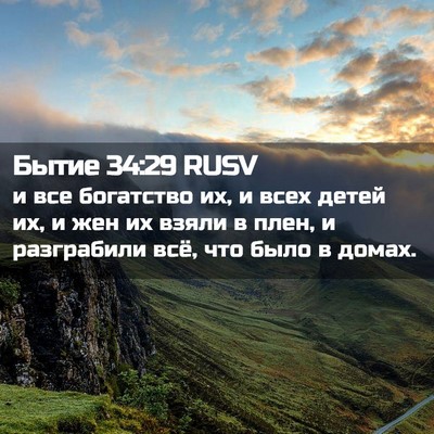 Picture 02 - Бытие 34:29 RUSV - и все богатство их, и всех - Bible Verse Picture