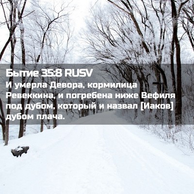 Picture 02 - Бытие 35:8 RUSV - И умерла Девора, кормилица - Bible Verse Picture