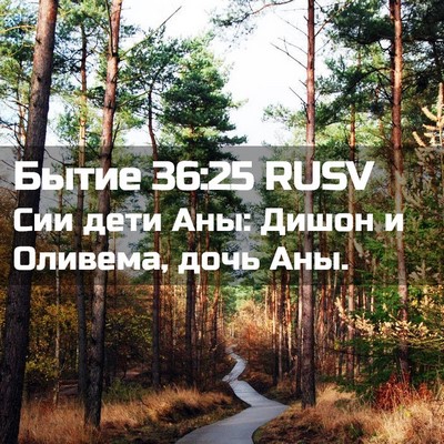 Picture 02 - Бытие 36:25 RUSV - Сии дети Аны: Дишон и - Bible Verse Picture