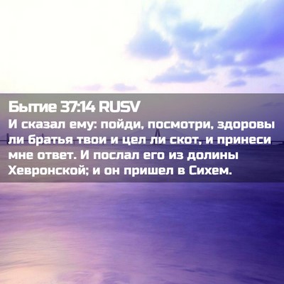 Picture 02 - Бытие 37:14 RUSV - И сказал ему: пойди, - Bible Verse Picture