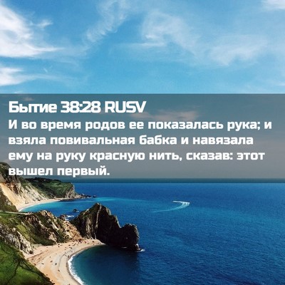 Picture 02 - Бытие 38:28 RUSV - И во время родов ее - Bible Verse Picture