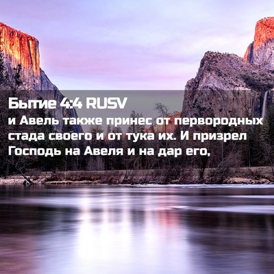 Picture 02 - Бытие 4:4 RUSV - и Авель также принес от - Bible Verse Picture