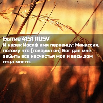 Picture 02 - Бытие 41:51 RUSV - И нарек Иосиф имя первенцу: - Bible Verse Picture