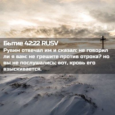 Picture 02 - Бытие 42:22 RUSV - Рувим отвечал им и сказал: - Bible Verse Picture