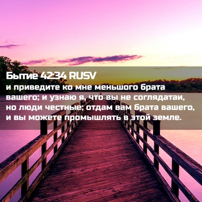 Picture 02 - Бытие 42:34 RUSV - и приведите ко мне - Bible Verse Picture