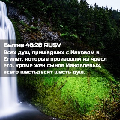 Picture 02 - Бытие 46:26 RUSV - Всех душ, пришедших с - Bible Verse Picture