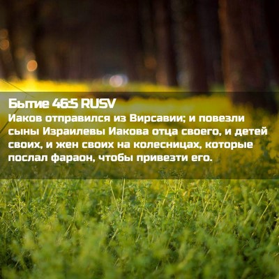 Picture 02 - Бытие 46:5 RUSV - Иаков отправился из - Bible Verse Picture