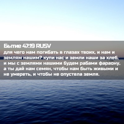 Picture 02 - Бытие 47:19 RUSV - для чего нам погибать в - Bible Verse Picture
