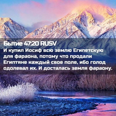 Picture 02 - Бытие 47:20 RUSV - И купил Иосиф всю землю - Bible Verse Picture